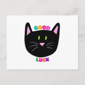 Schattigee zwarte kat Succes kleurrijke beletterin Briefkaart (Voorkant)
