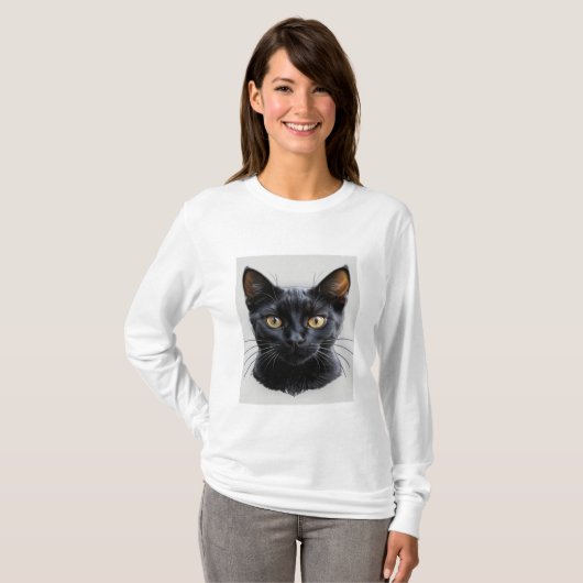 Schattigee zwarte kat sweatshirt (Voorkant volledig)