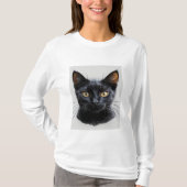 Schattigee zwarte kat sweatshirt (Voorkant)