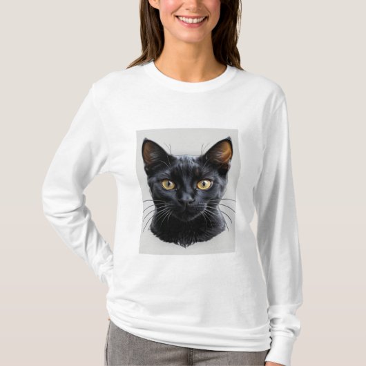 Schattigee zwarte kat sweatshirt (Voorkant)