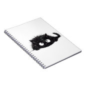 Schattigee Zwarte Kat tekening Notitieboek (Rechterzijde)
