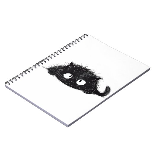 Schattigee Zwarte Kat tekening Notitieboek (Linkerzijde)