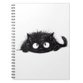 Schattigee Zwarte Kat tekening Notitieboek (Voorkant)