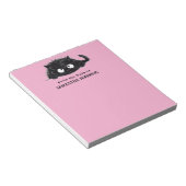 Schattigee Zwarte Kat tekening (Roze Bkgrd) Person Notitieblok (Schuin)