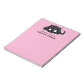 Schattigee Zwarte Kat tekening (Roze Bkgrd) Person Notitieblok (Linkerzijde)