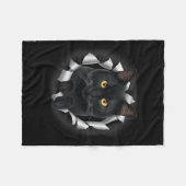 Schattigee zwarte kat ziet er uit van gescheurde s fleece deken (Voorkant (Horizontaal))