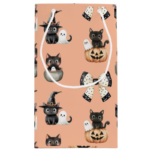 Schattigee zwarte katten en geesten klein cadeauzakje (Achterkant)