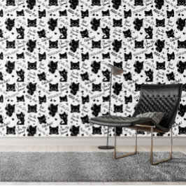 Schattigee zwarte katten en Gezegden Behang