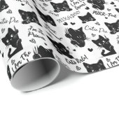 Schattigee zwarte katten en Gezegden Cadeaupapier (Rol Hoek)