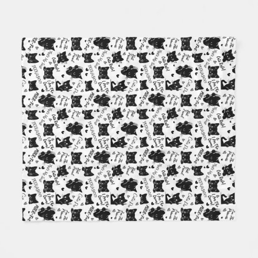 Schattigee zwarte katten en Gezegden Fleece Deken (Voorkant (Horizontaal))
