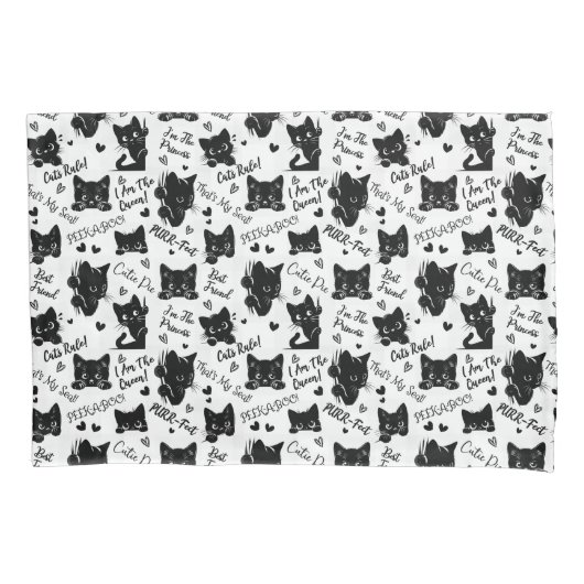 Schattigee zwarte katten en Gezegden Kussensloop (Voorkant)
