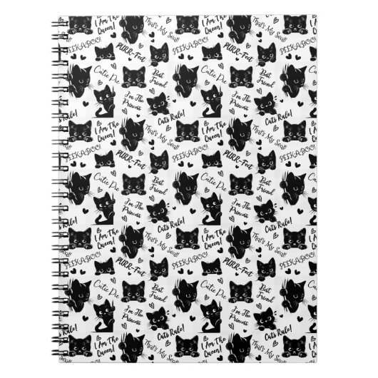 Schattigee zwarte katten en Gezegden Notitieboek (Voorkant)