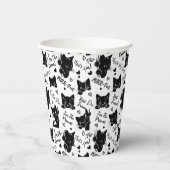 Schattigee zwarte katten en Gezegden Papieren Bekers (Rechts)