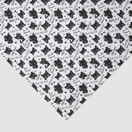 Schattigee zwarte katten en Gezegden Tissuepapier (Detail)