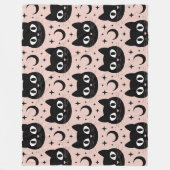 Schattigee zwarte katten en hemelse Halloween Fleece Deken (Voorkant)