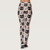 Schattigee zwarte katten en hemelse Halloween Leggings (Achterkant)