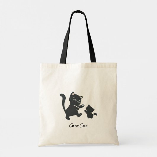 Schattigee zwarte katten grappig dansen tote bag (Achterkant)