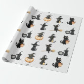 Schattigee zwarte katten Halloween Cadeaupapier (Uitgerold)