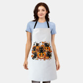 Schattigee zwarte katten in pompoenen Halloween Ni Schort (Gedragen)