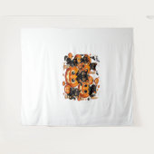 Schattigee zwarte katten in pompoenen Halloween Ni Wandkleed (Voorkant (horizontaal))