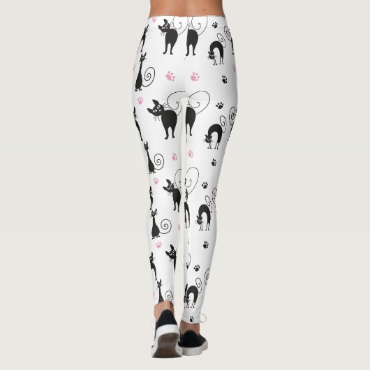 Schattigee zwarte katten leggings (Achterkant)