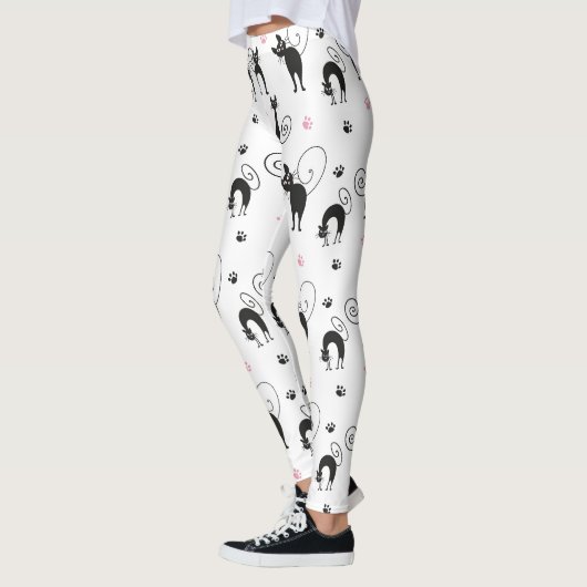 Schattigee zwarte katten leggings (Links)