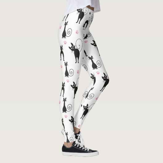 Schattigee zwarte katten leggings (Rechts)