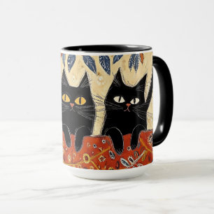 Schattigee zwarte katten Mok
