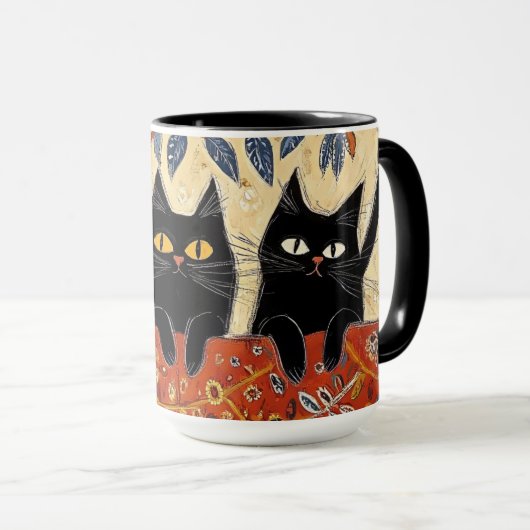 Schattigee zwarte katten Mok (Voorkant rechts)