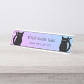 Schattigee zwarte katten verloop achtergrond jouw  bureau naambordje (Voorkant)