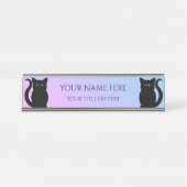 Schattigee zwarte katten verloop achtergrond jouw  bureau naambordje (Voorkant)