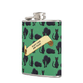 Schattigee zwarte katten zijn magisch! Retro-pixel Heupfles (Links)