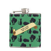 Schattigee zwarte katten zijn magisch! Retro-pixel Heupfles (Voorkant)