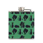 Schattigee zwarte katten zijn magisch! Retro-pixel Heupfles (Achterkant)