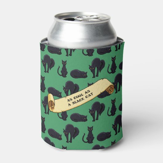 Schattigee zwarte katten zo cool als een zwart kat blikjeskoeler (Blikje Voorkant)