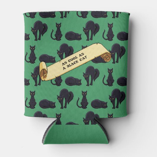Schattigee zwarte katten zo cool als een zwart kat blikjeskoeler (Voorkant)