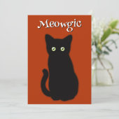 Schattigee zwarte kattenkitten, spooktaculair plez kaart (Staand voorkant)