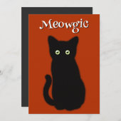 Schattigee zwarte kattenkitten, spooktaculair plez kaart (Voorkant / Achterkant)