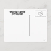 Schattigee zwarte kattenvampier Halloween Feestdagenkaart (Achterkant)