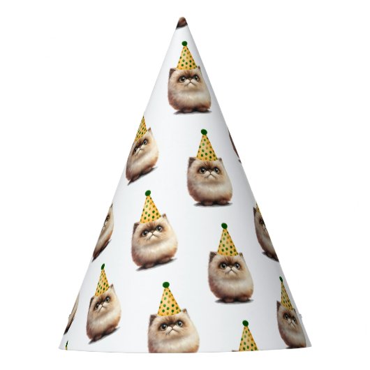 Schattigee zwarte kattenverjaardag | Kitten Pawty Feesthoedjes (Voorkant)