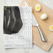 Schattigee zwarte kerstkat voor dierenliefhebbers theedoek (Quarter Fold)