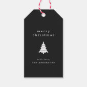 Schattigee zwarte kerstvakantie cadeaulabel (Voorkant)