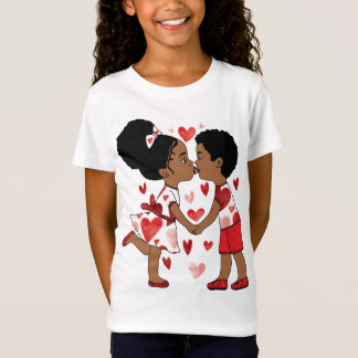 Schattigee zwarte Kinderen in Love Illustration | T-shirt