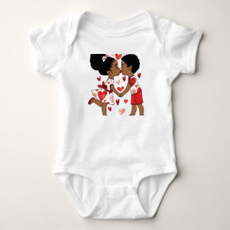 Schattigee zwarte Kinderen in Love Valentijn's Day Romper