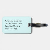 Schattigee zwarte kitten die naar een ster kijkt bagagelabel (Achterkant horizontaal)