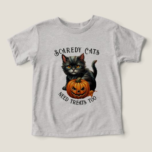 Schattigee  Zwarte Kitten Halloween Scaredy Cat (Design voorkant)