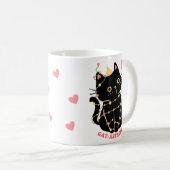 Schattigee zwarte kitten in cat-astrophe koffiemok (Voorkant rechts)