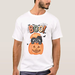 Schattigee zwarte kitten klaar om Halloween te boe T-shirt