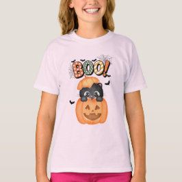 Schattigee zwarte kitten klaar om Halloween te boe T-shirt