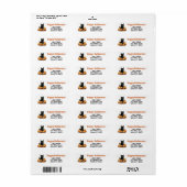 Schattigee zwarte kitten met Jack-O-Lanterns Hallo Etiket (Full Sheet)